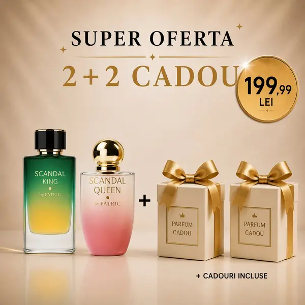 Pachet Scandal King + Scandal Queen + 2 parfumuri cadou