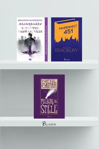 Pachet SF&Fantasy (Fahrenheit 451, Warbreaker, Pulbere de stele) - Brandon Sanderson, Neil Gai...