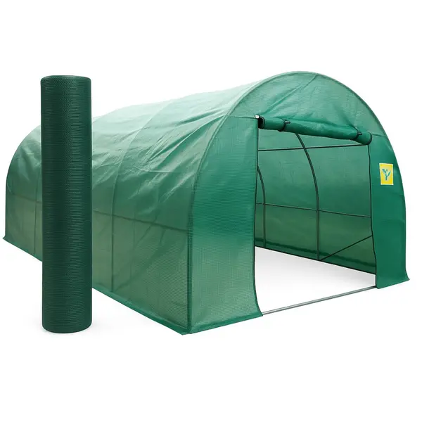 Pachet solar gradina, sera legume 10 x 4 x 2.5m, otel galvanizat + Plasa de umbrire 80%, 80g/mp, 2x20m, material HDPE, protectie UV, Micul Fermier