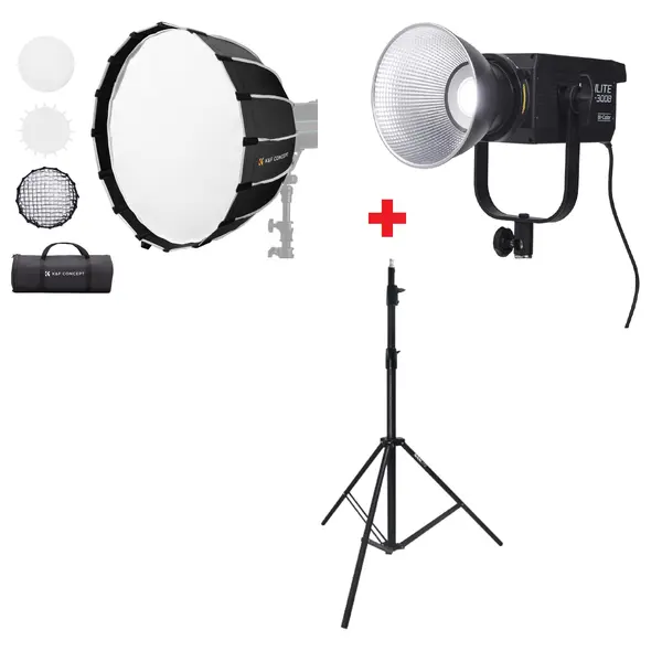 Pachet Studio Portret New Born: Nanlite FS-300B LED Bi-Color 350 W, Stativ Nanlite 288 cm si Softbox Parabolic Hexagonal 120 cm