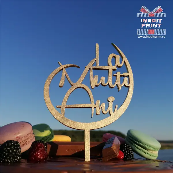 Pachet Topper La multi ani TC346 Alb, 8x8cm, 100 bucați