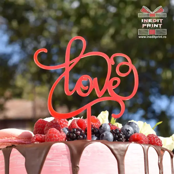 Pachet Topper Tort Love TC119 Auriu, 10x10cm, 100 bucați