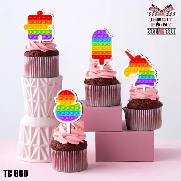 Pachet toppere tort UV Pop It TC860 7cm, MDF