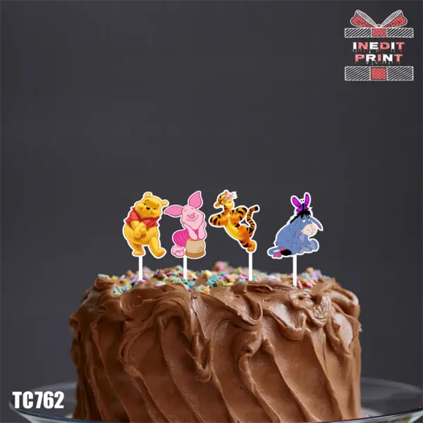 Pachet toppere tort UV Winnie The Pooh TC762 5X5cm, MDF