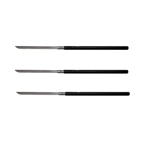 Pachet trei sabii de vanatoare, Shaolin Master, model baston, 87 cm, negru, teaca inclusa