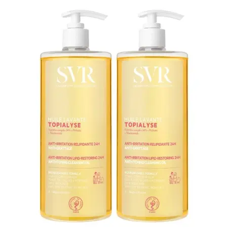 Pachet Ulei lavant pentru piele uscata si sensibila Topialyse, 2x1000 ml – SVR