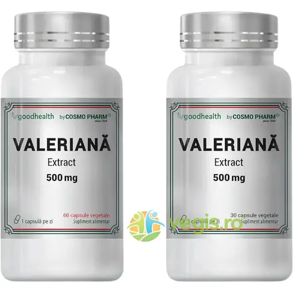 Pachet Valeriana Extract 500mg 60cps + 30cps