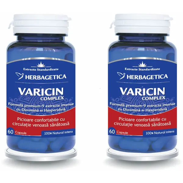 Pachet Varicin Complex 60cps + 60cps (50% reducere la al doilea produs)