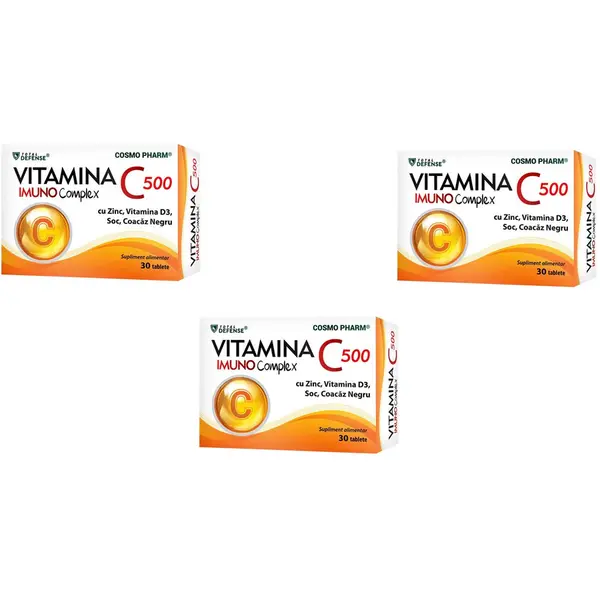 Pachet Vitamina C Imuno Complex 500mg 3x30tb