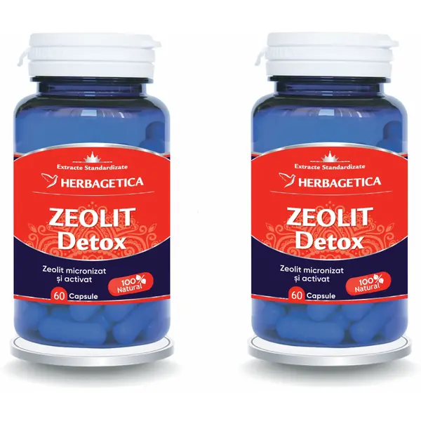 Pachet Zeolit Detox 60cps + 60cps (50% reducere la al doilea produs)
