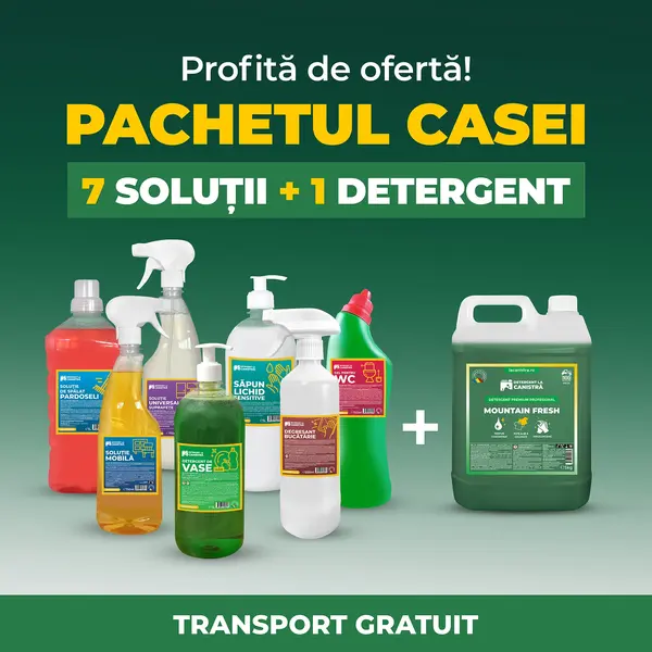 Pachetul Casei - 7 Soluții + Detergent/Balsam 5L, Mountain Fresh