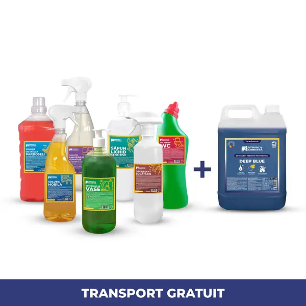 Pachetul Casei - Detergent/Balsam 5L + 7 Soluții, Deep Blue