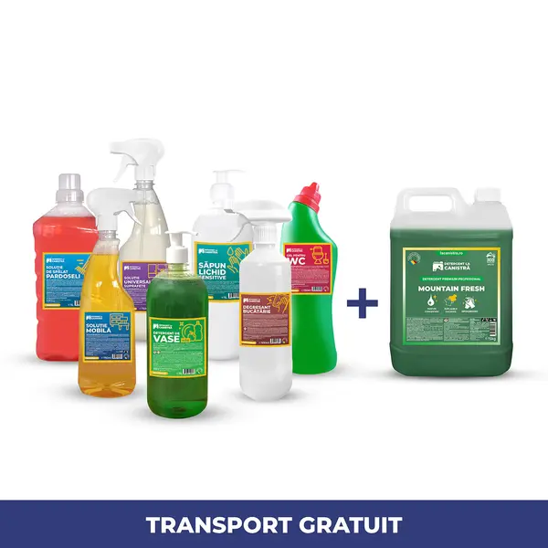 Pachetul Casei - Detergent/Balsam 5L + 7 Soluții, Mountain Fresh