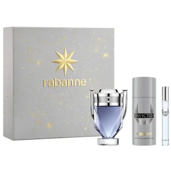 Paco Rabanne Invictus Set cadou pentru bărbați Volum 100 ml EDT + 150 ml deodorant spray + EDT 10 ml