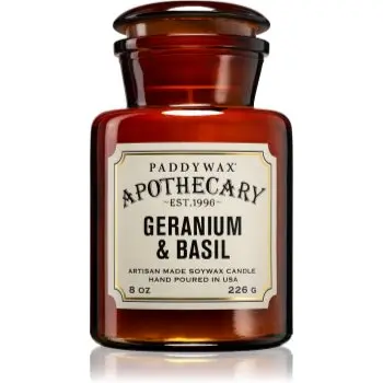 Paddywax Apothecary Geranium & Basil lumânare parfumată