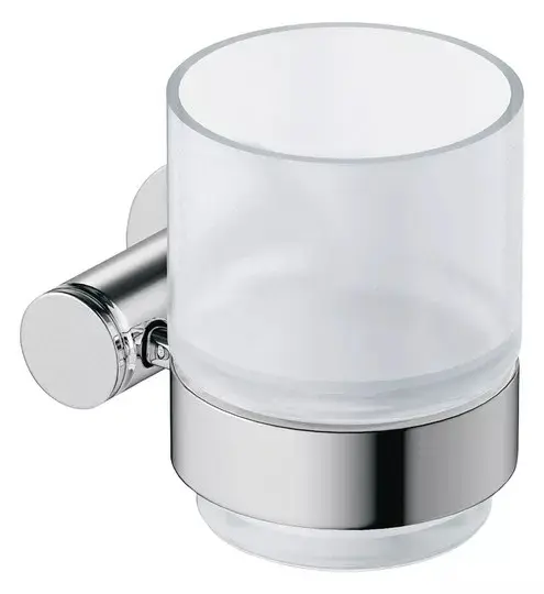 Pahar baie Duravit D-Code 0099201000, montare pe perete, sticla/metal, Crom lucios