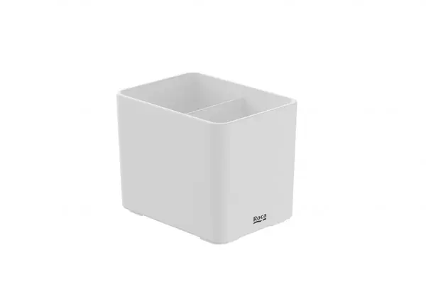 Pahar baie Roca Ona A817672C60, pe blat, 105 x 84 mm, plastic, mat, Alb