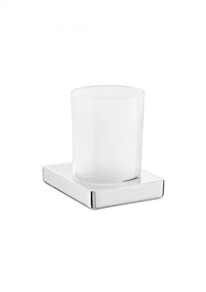 Pahar baie Roca Tempo A817021001, montare pe perete, metal/sticla, Crom