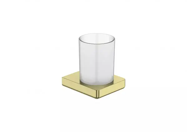 Pahar baie Roca Tempo A817021VA0, montare pe perete, metal/sticla, mat, Alama