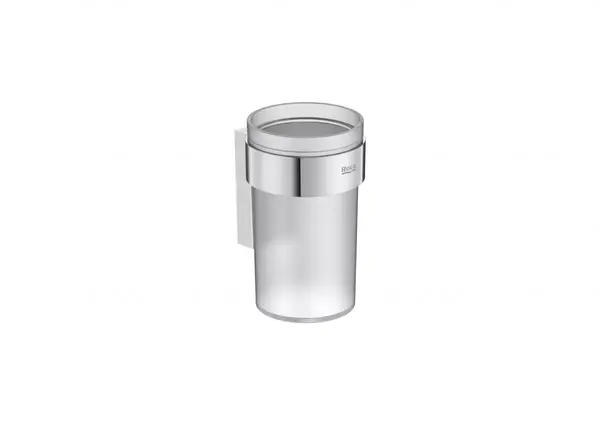 Pahar baie Roca Victoria A817894C00, montare pe perete, plastic, Crom