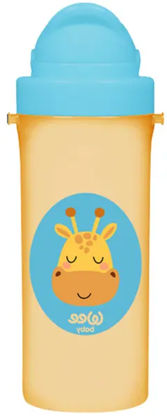 Pahar cu pai Wee Baby - Friends, 300 ml, girafă, portocaliu