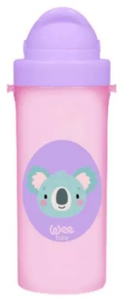 Pahar cu pai Wee Baby - Friends, 300 ml, koala, roz