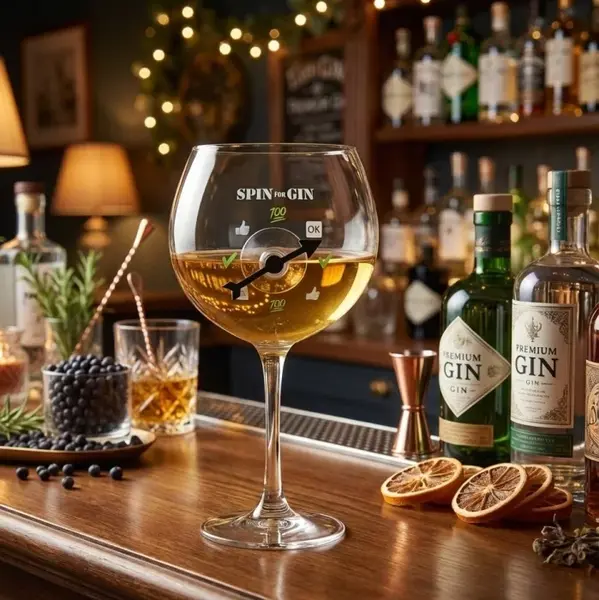 Pahar de Gin Urias cu Spinner Interactiv , , zSpin for Gin,