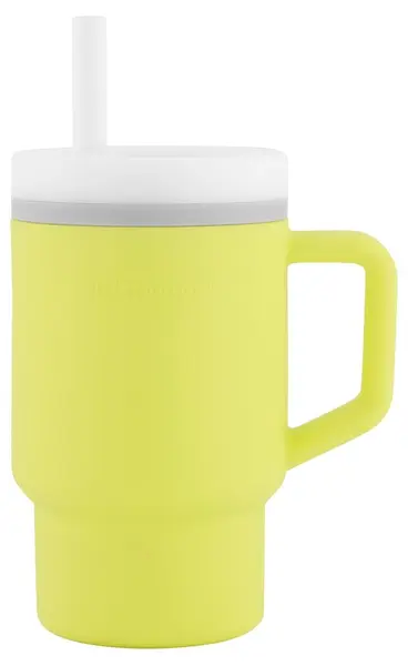 Pahar din silicon cu pai Infantino - 270 ml, citrice