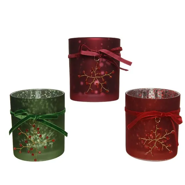 Pahar pentru lumanare - Pine Green, Oxblood - Chr.Red - mai multe culori | Kaemingk