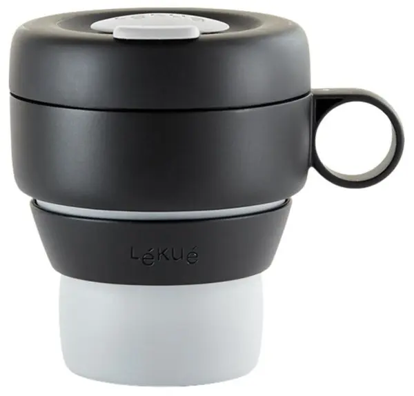 Pahar pliabil Lekue – On The Go, 350 ml, gri