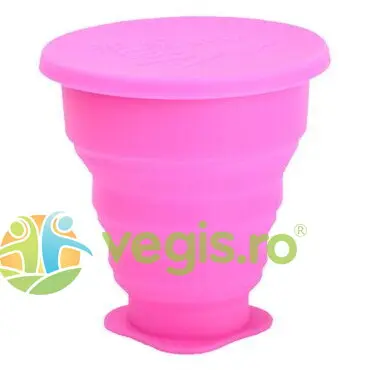 Pahar Pliabil pentru Igienizarea Cupei Menstruale Roz 225ml
