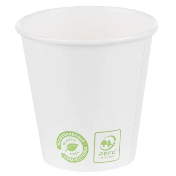 Pahare din Carton, 220 ml, Biodegradabile, Albe, 25 Bucati