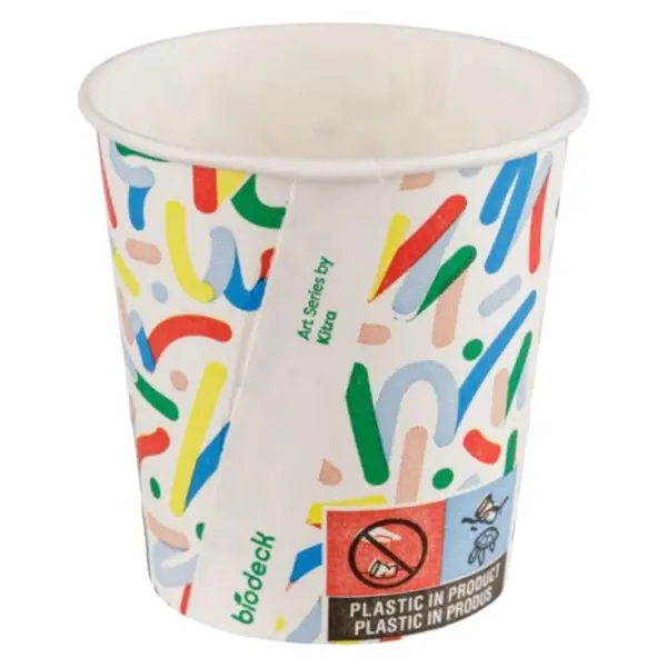 Pahare din Carton PE, 120 ml, Multicolore Artwork, 12 Bucati