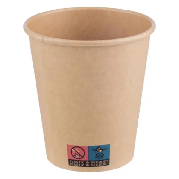 Pahare din Carton PE, 180 ml, Kraft, 50 Bucati