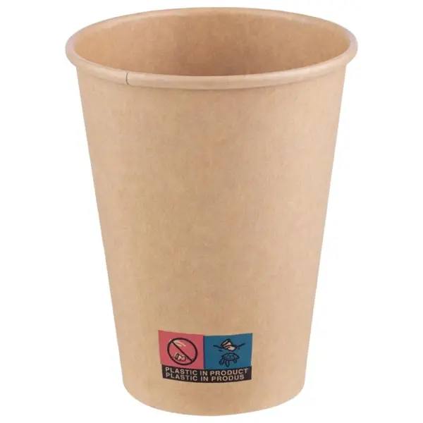 Pahare din Carton PE, 360 ml, Kraft, 50 Bucati