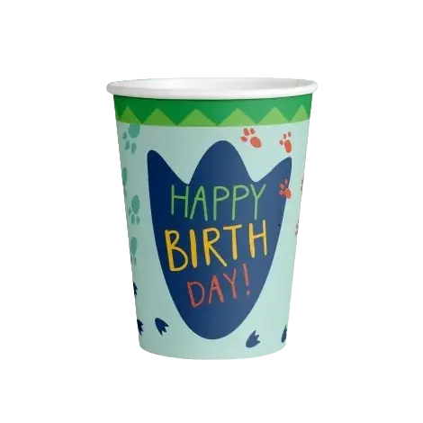 Pahare happy birthday dinozauri 250 ml