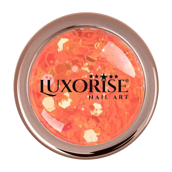 Paiete Unghii Neon Fluorescent LUXORISE, Hot Orange