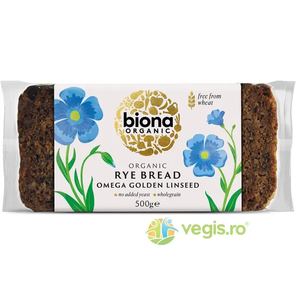 Paine Integrala de Secara cu Seminte de In Ecologica/Bio 500g