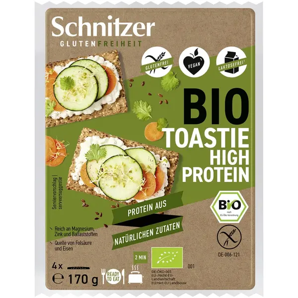 Paine toast bogata in proteina 4 felii fara gluten, eco - 170 g