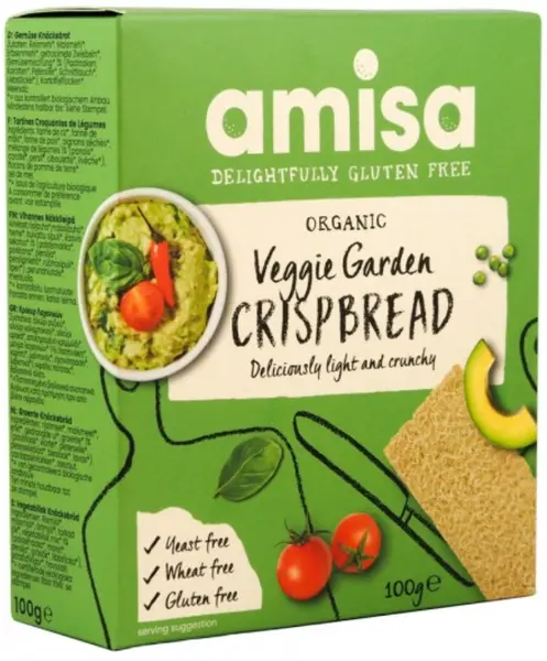 Pâinici bio crocante din orez cu legume, 100 g, Amisa
