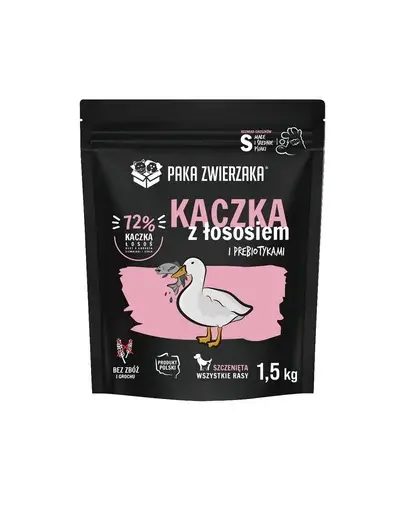 PAKA ZWIERZAKA Hrana pentru catei cu rata si somon 1,5kg