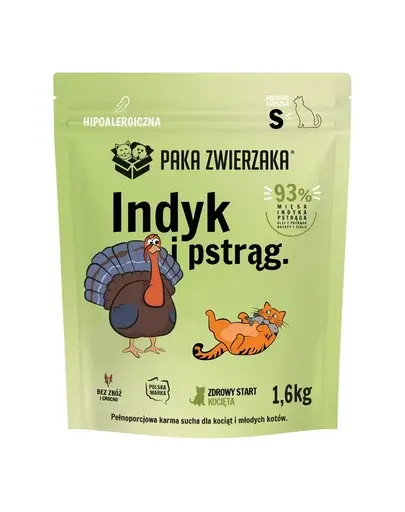 PAKA ZWIERZAKA Hrană uscată pentru pisici cu curcan și păstrăv S 1,6 kg