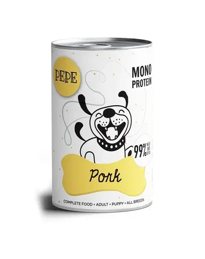 PAKA ZWIERZAKA PEPE Hrană umedă monoproteică cu carne de porc 99% 800 g