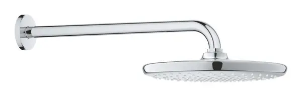 Palarie de dus fix Grohe Tempesta 250 26663000, 1/2 inch, 1 pulverizare, 250 mm, brat 380 mm, anti-calcar, Crom