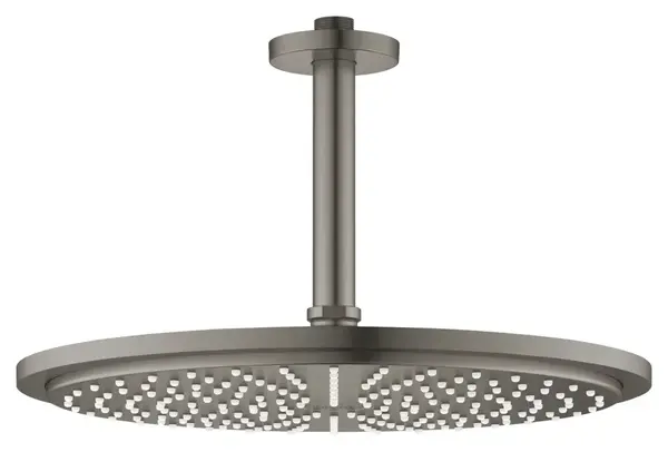 Palarie de dus rotunda 310 mm, grafit inchis periat, montare in tavan, brat 142 mm, Grohe Rainshower Cosmopolitan 310