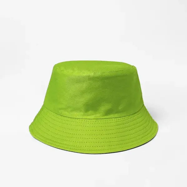 Palarie tip bucket unisex cu doua fete verde praz si negru, din bumbac