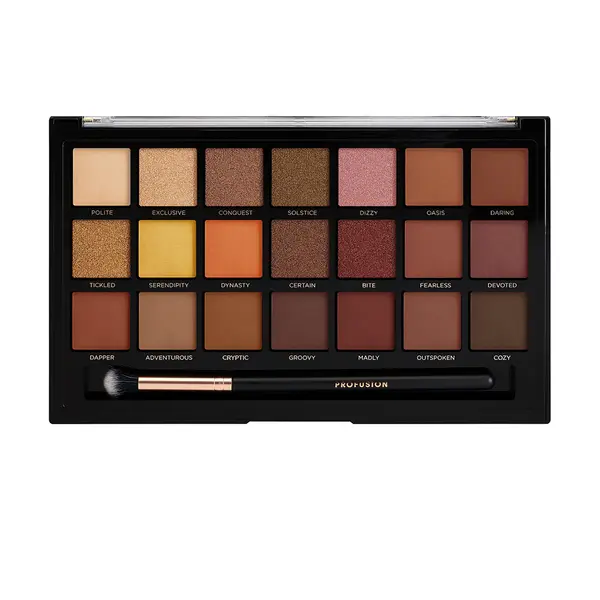 Paleta de farduri cu 21 nuante + Pensula Siennas, Profusion Cosmetics