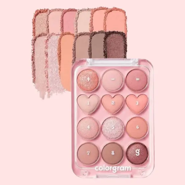 Paletă de farduri de pleoape, Colorgram, Pin Point Eyeshadow Palette, 12g - 01