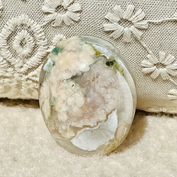 Palmstone agat coral floare albastru m14