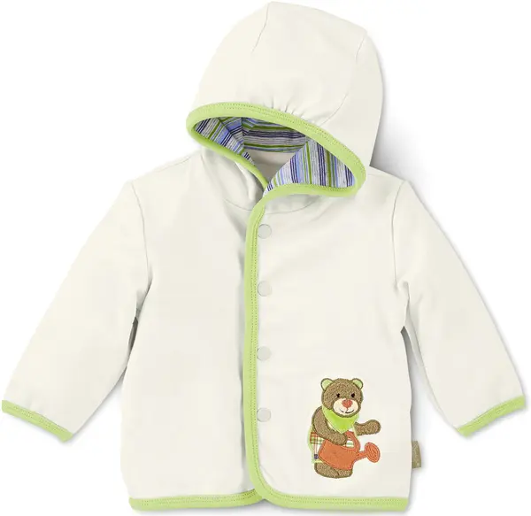 Palton din bumbac pentru bebeluși Sterntaler - Urs, 68 cm, ecru